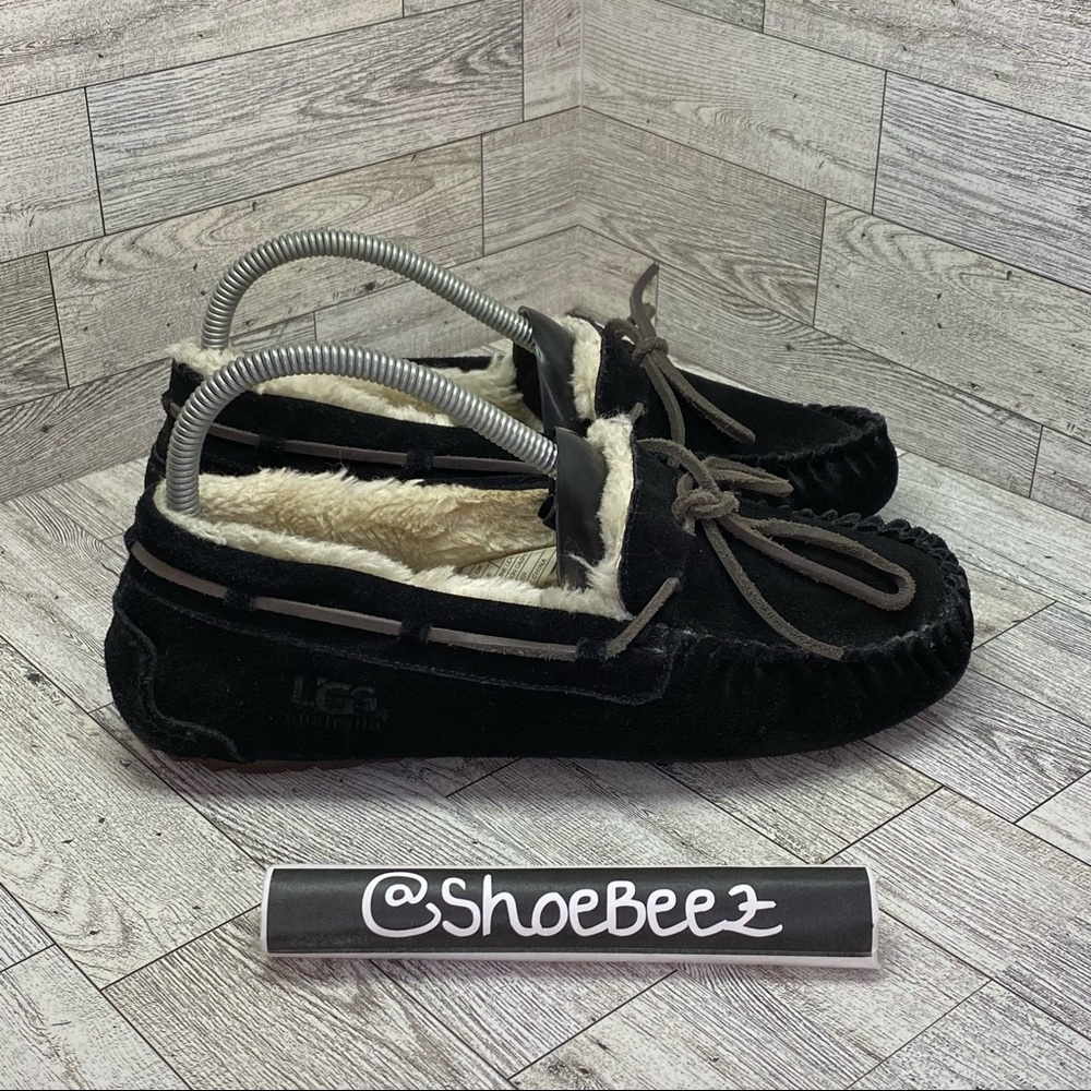 UGG Black Moccasins with Cream Lining